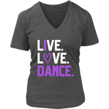 Load image into Gallery viewer, Live. Love. Dance. V-Neck Tee