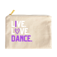 Load image into Gallery viewer, Live. Love. Dance. Cosmetic Bag
